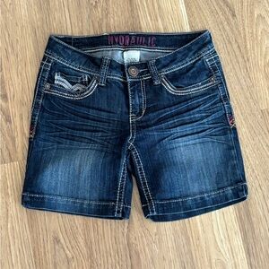 Hydraulic Dark Blue Jean Shorts for Women